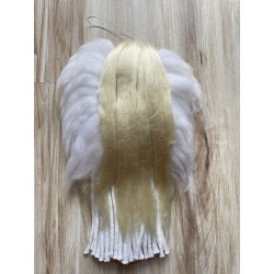 Anioł Stróż biały pleciony ze sznurka dekoracja makrama