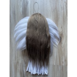 Anioł Stróż biały pleciony ze sznurka dekoracja makrama