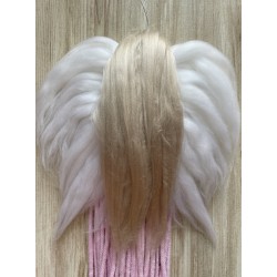 Anioł Stróż jasny róż makrama - unikalna dekoracja z sercem