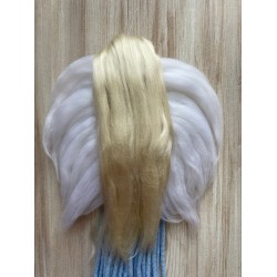 Anioł Stróż jasny niebieski makrama - unikalna dekoracja z sercem