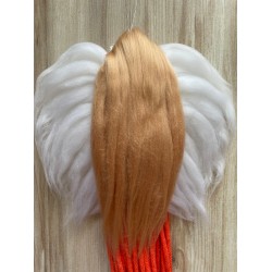 Anioł Stróż pomarańczowy makrama - unikalna dekoracja z sercem