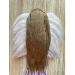 Anioł Stróż jasny fiolet makrama - unikalna dekoracja z sercem