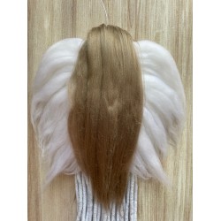 Anioł Stróż jasny szary makrama - unikalna dekoracja z sercem