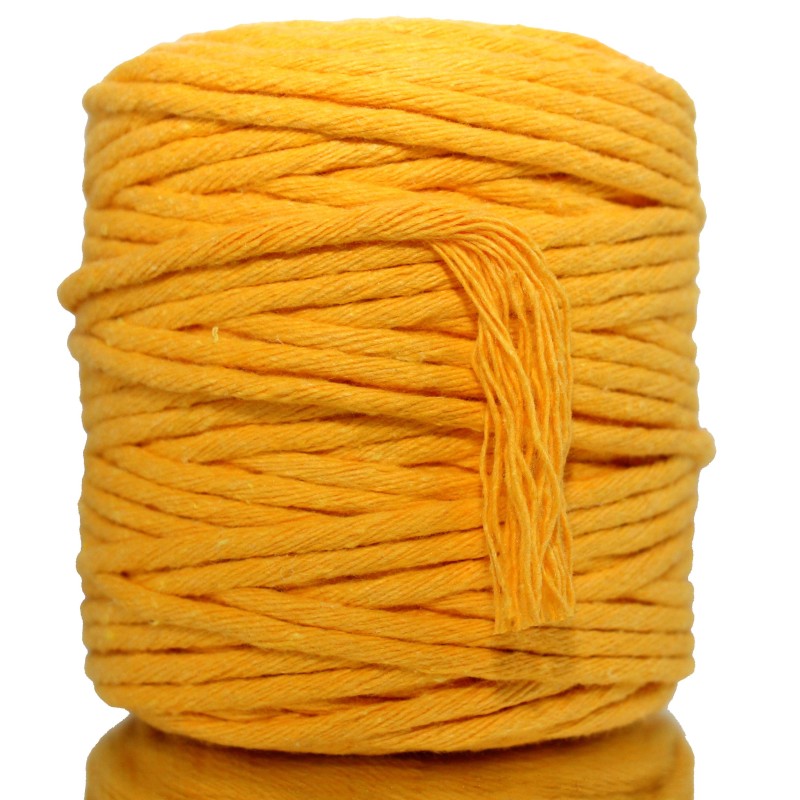 Sznurek bawełniany skręcany żółty 100m 5mm