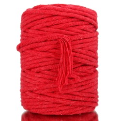 Sznurek bawełniany skręcany czerwony 50m 5mm