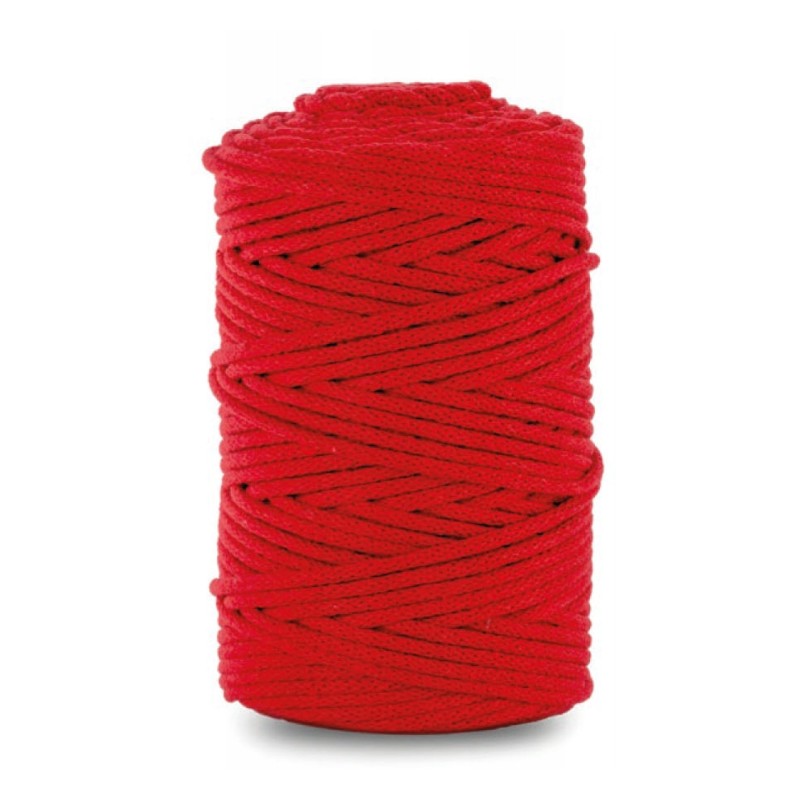 Sznurek bawełniany z rdzeniem czerwony 100m 5mm
