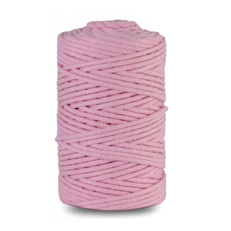 Sznurek bawełniany z rdzeniem różowy 100m 5mm