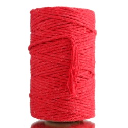 Sznurek bawełniany do makramy czerwony 60m 2mm