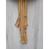 Sowa pleciona musztardowa ze sznurka dekoracja makrama